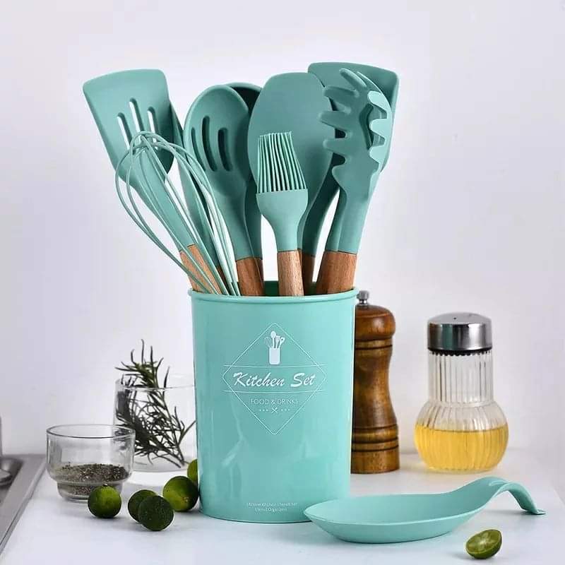 12pcs silicone cooking spoons