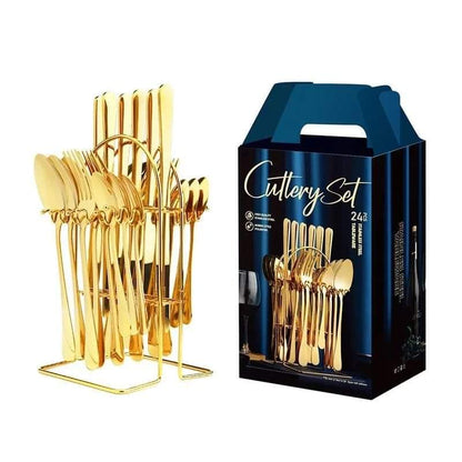 24pcs Gold Cutlery Set