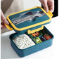 3 grid wheat straw microwaveable lunch box