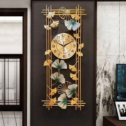 Golden  silent metallic wall clock