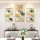 3pcs Golden metallic wall clock