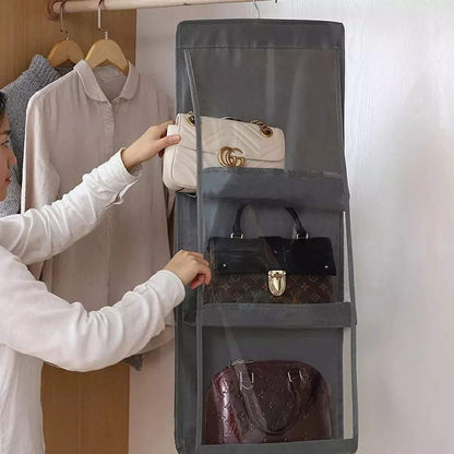 Hanging handbag organizer