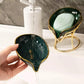 Light luxury leaf shaped soap holder