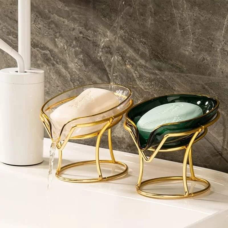 Light luxury leaf shaped soap holder