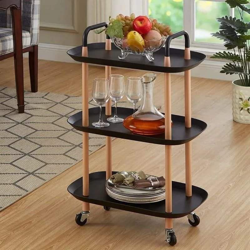 3-tier Nordic style luxury mobile Trolley