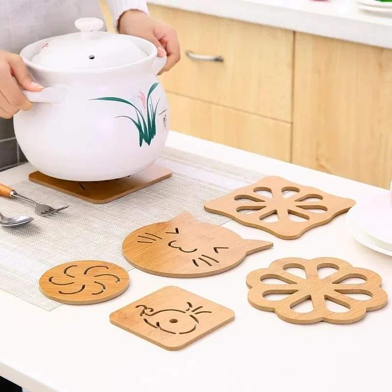 6pcs Durable wooden coasters