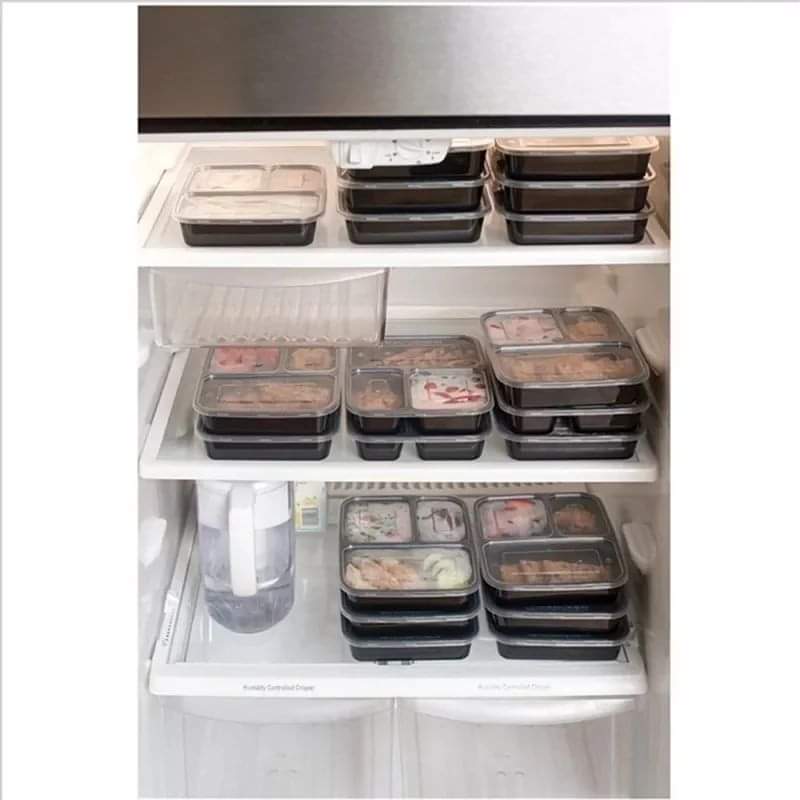 3 compartment microwavable food  containers