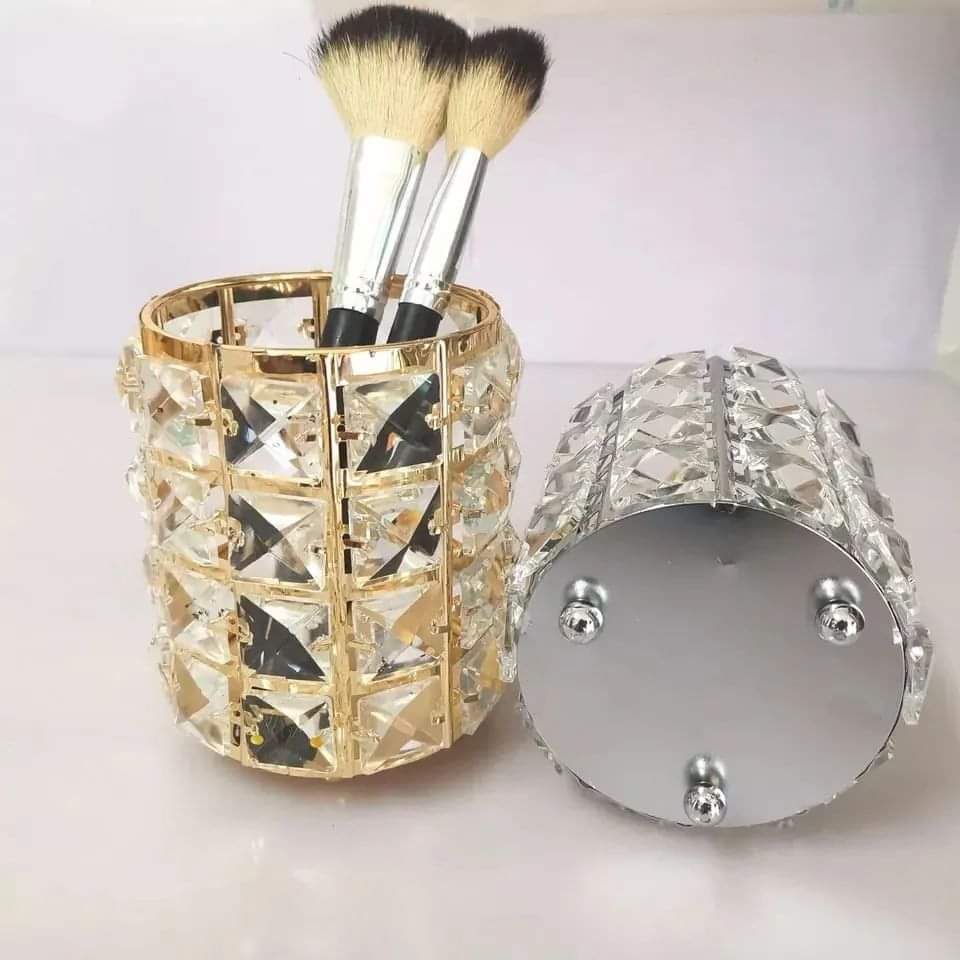 Crystal makeup brush/stationery holder
