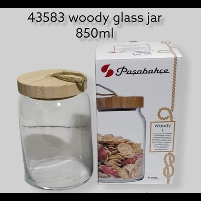 Pasabache 850 ml woody Glass Jar