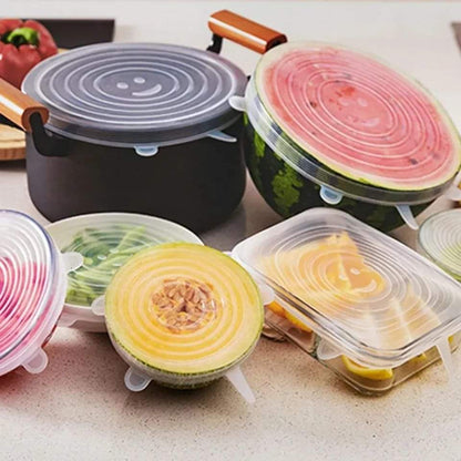 6 Pcs Re-usable Silicone Food Covers