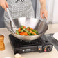 Aluminum two sided-handle wok frying pan