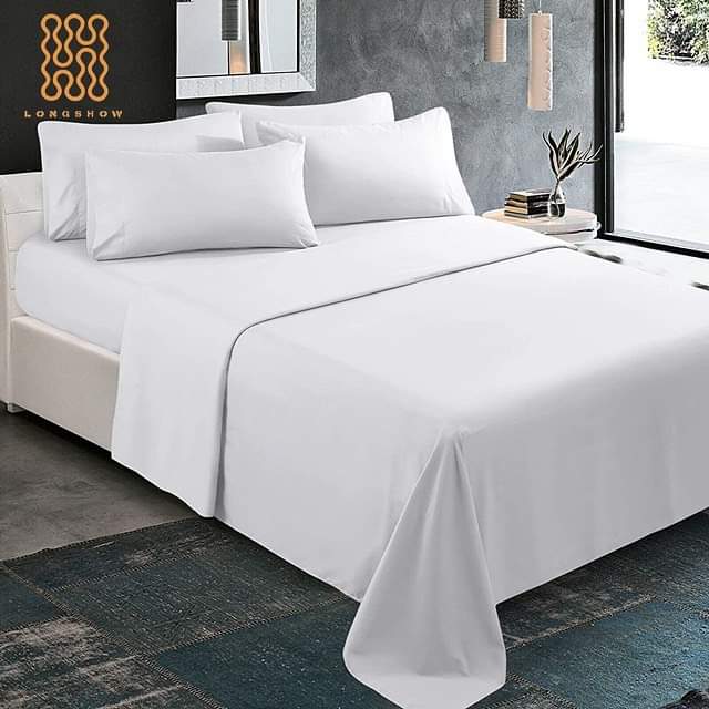 6*6/6*7 Luxury Fitted white bedsheet