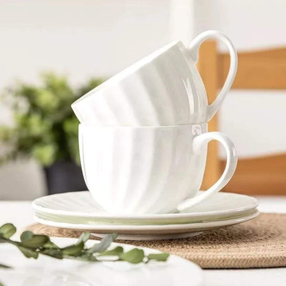 Shell shaped cup & saucer tea set