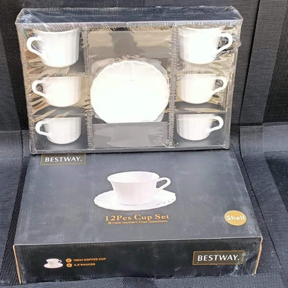 Shell shaped cup & saucer tea set