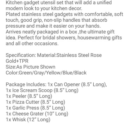 7pcs Rose Gold Kitchen accessories set
