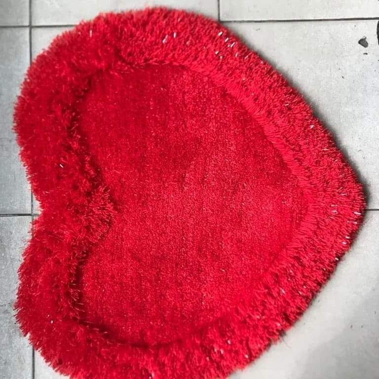 Plain Love Heart  soft rug
