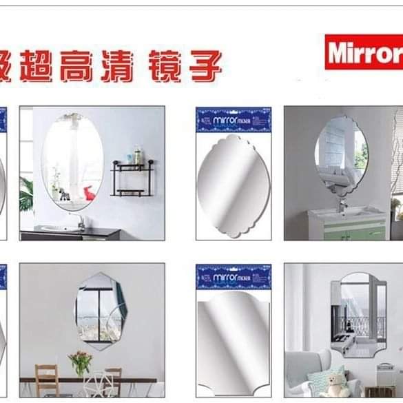 Self adhesive wall mounted mirrors
