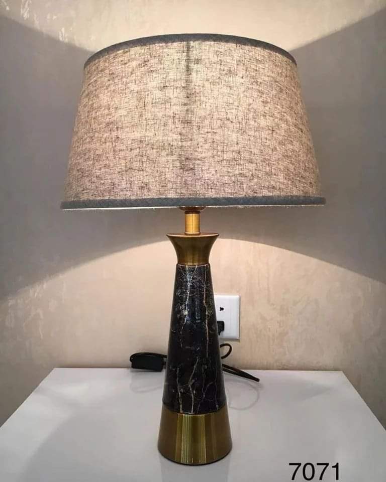 Marble effect modern style bedside lamp