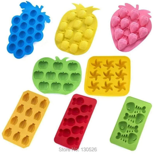 Mixed fruit design ice cube moulds