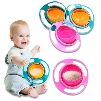 360 degrees rotatable non spill baby gyro bowl