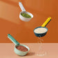 Scooping spoons with sealing clip