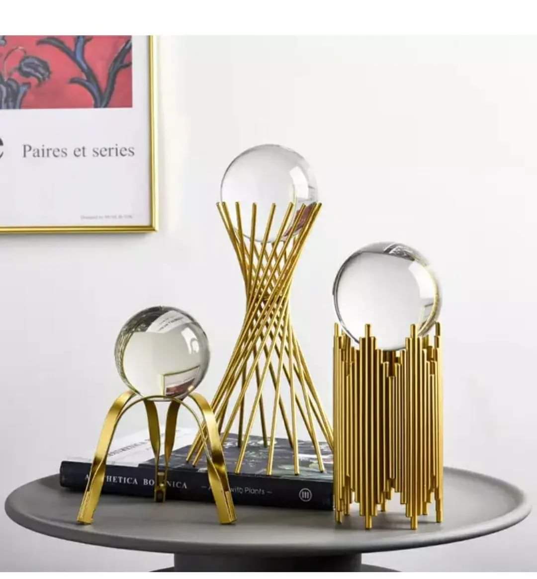 3in 1 Golden Glass crystal home/office decor