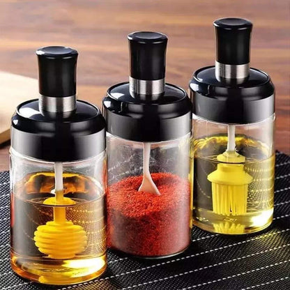 4pcs 250ml Spice canisters with Scooping spoons