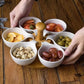 6pcs European salad bowls with bamboo tray