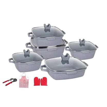 15pcs Marble Coated Cookware Set