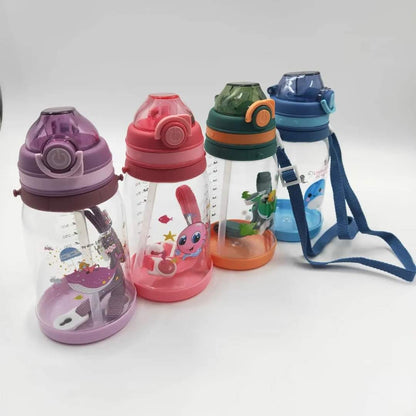 BPA free kids water bottle with a silicon straw