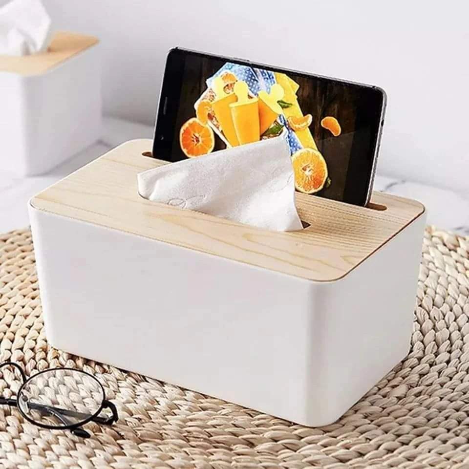 Serviette Holder with a bamboo lid