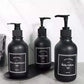 Matte black lotion bottle