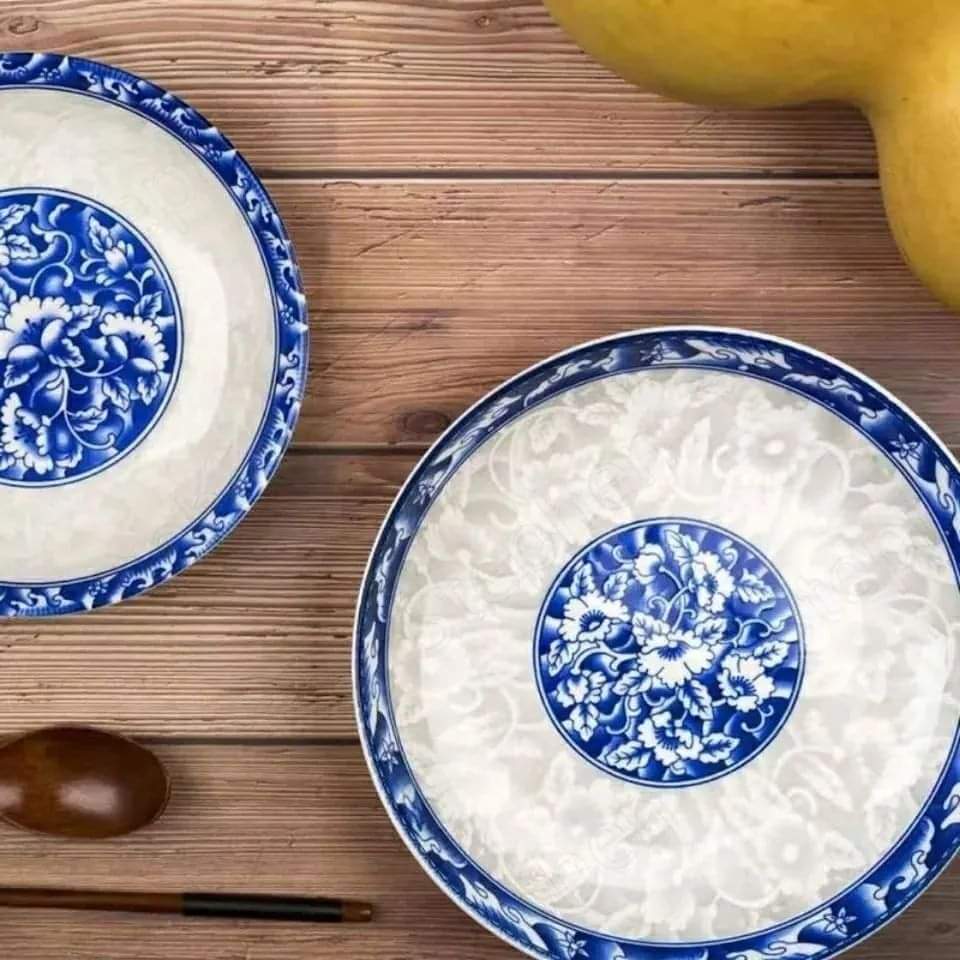 Ceramic blue dinner plate -6pcs