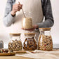 Glass storage canister with bamboo lid,