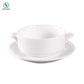 Ceramic soup bowls with saucers