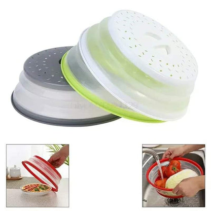 Collapsible multipurpose microwave food cover
