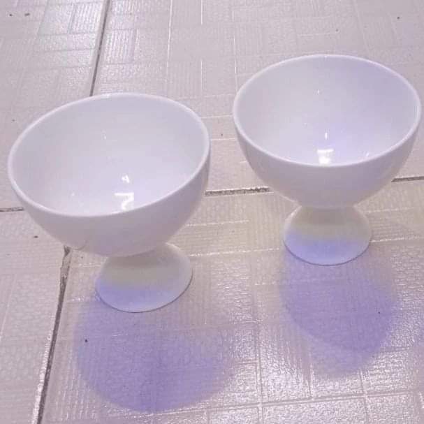 175ml White Ceramic Bowls with stand
