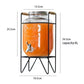 Glass beverage barrel with tap + metallic stand
