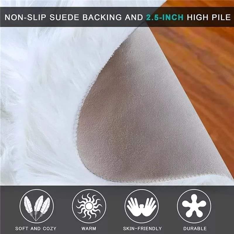 Faux fur bedside mat