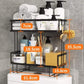 Adhesive metallic double layer toilet organizer