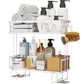 Adhesive metallic double layer toilet organizer