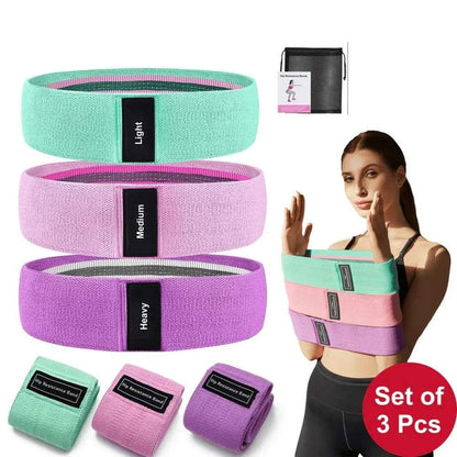 Set of 3 Resistance Bands for Legs and Butt