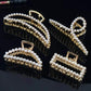 Elegant golden hollow geometric metal hair claw