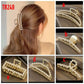 Elegant golden hollow geometric metal hair claw