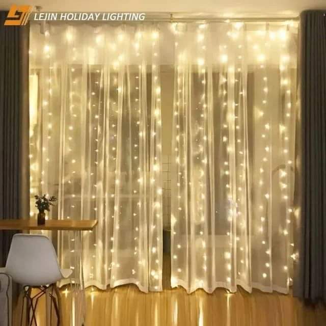Indoor decorative curtain lights with curtain hooks