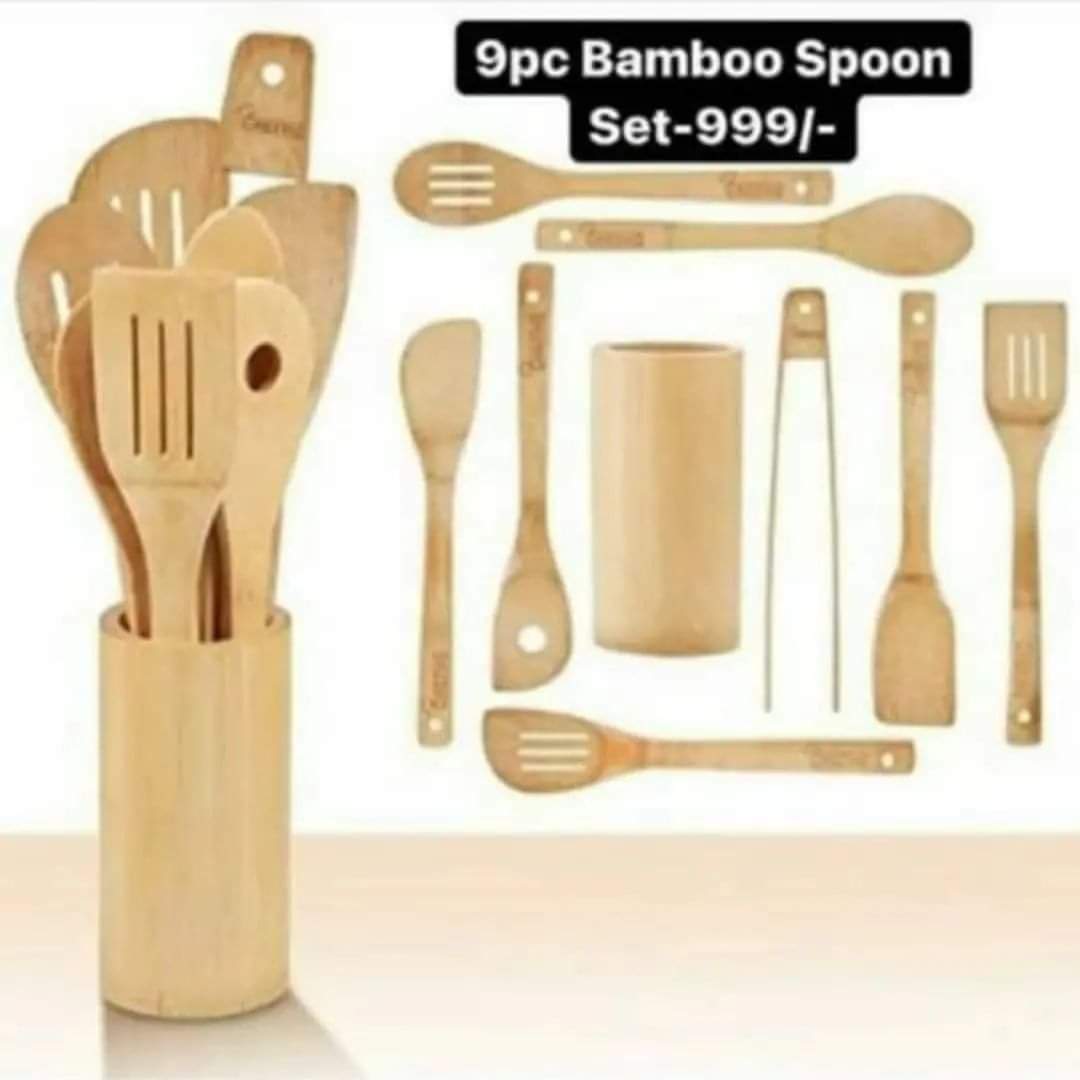 9 in 1 Bamboo Spoon Set