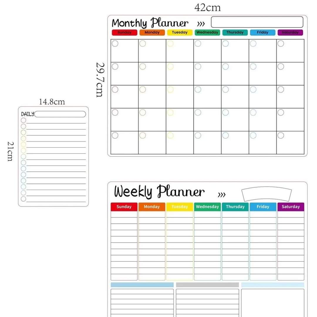 Set of 3 Magnetic Planner Calendar