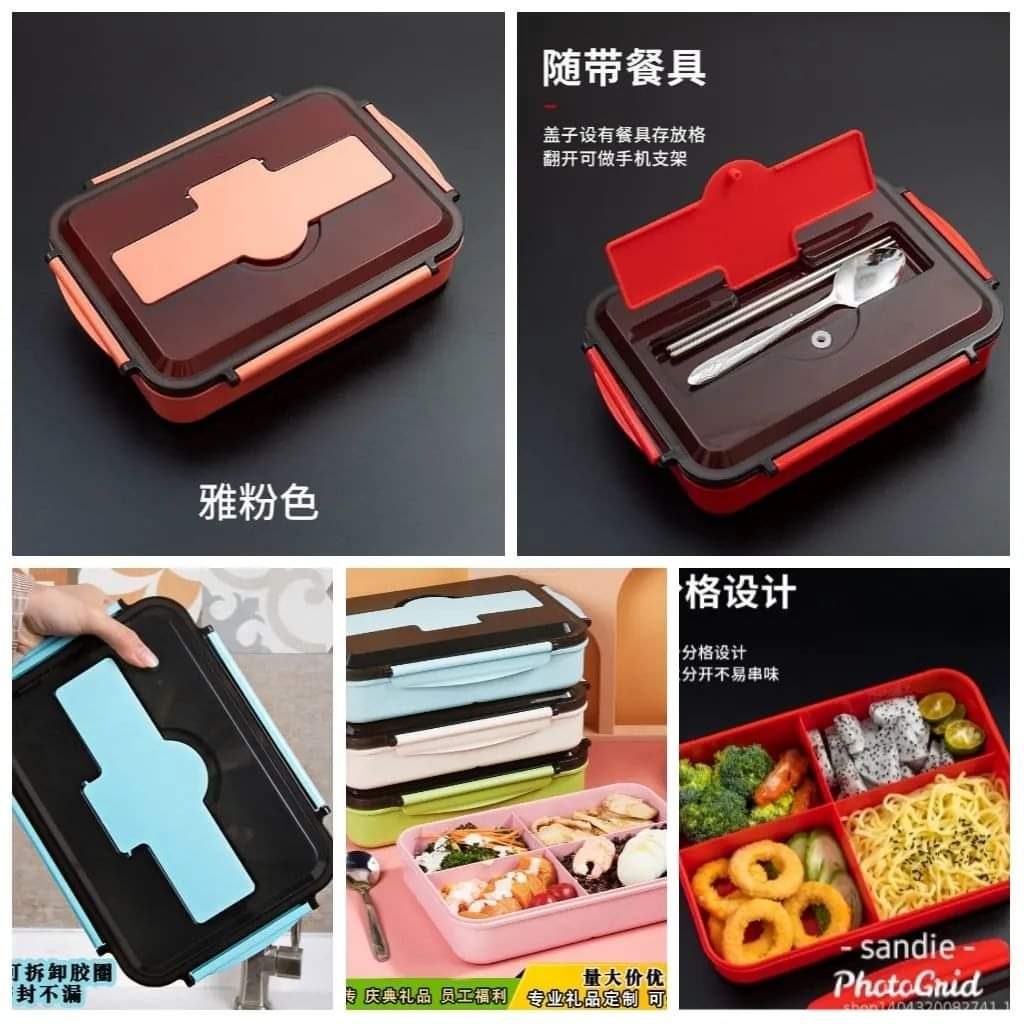 Lunch Box with Chopsticks and Spoon