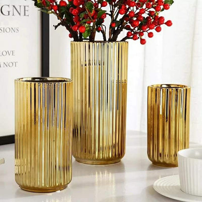 Nordic Style Golden Electroplating Flower Vase