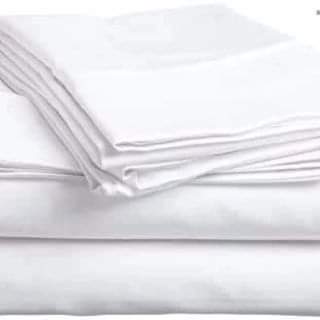 7*7ft White Plain Cotton Bedsheets